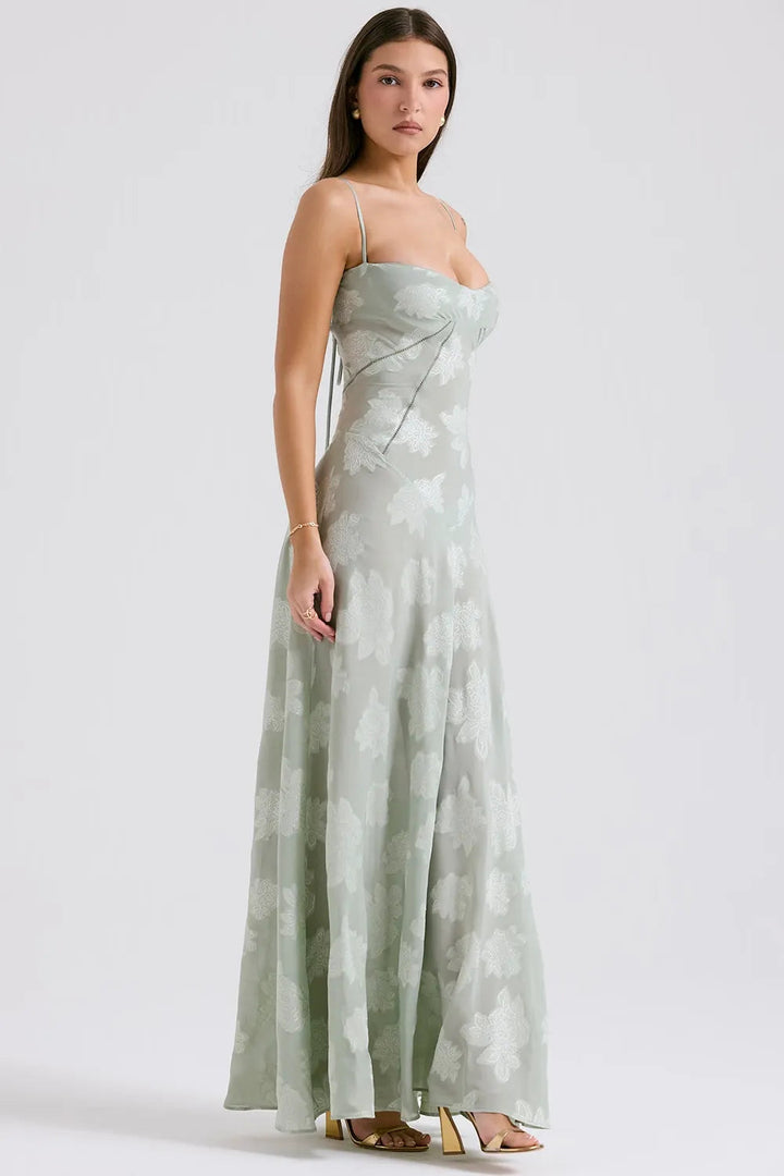 Women’s Dress with Spaghetti Straps and Lace-Up Back