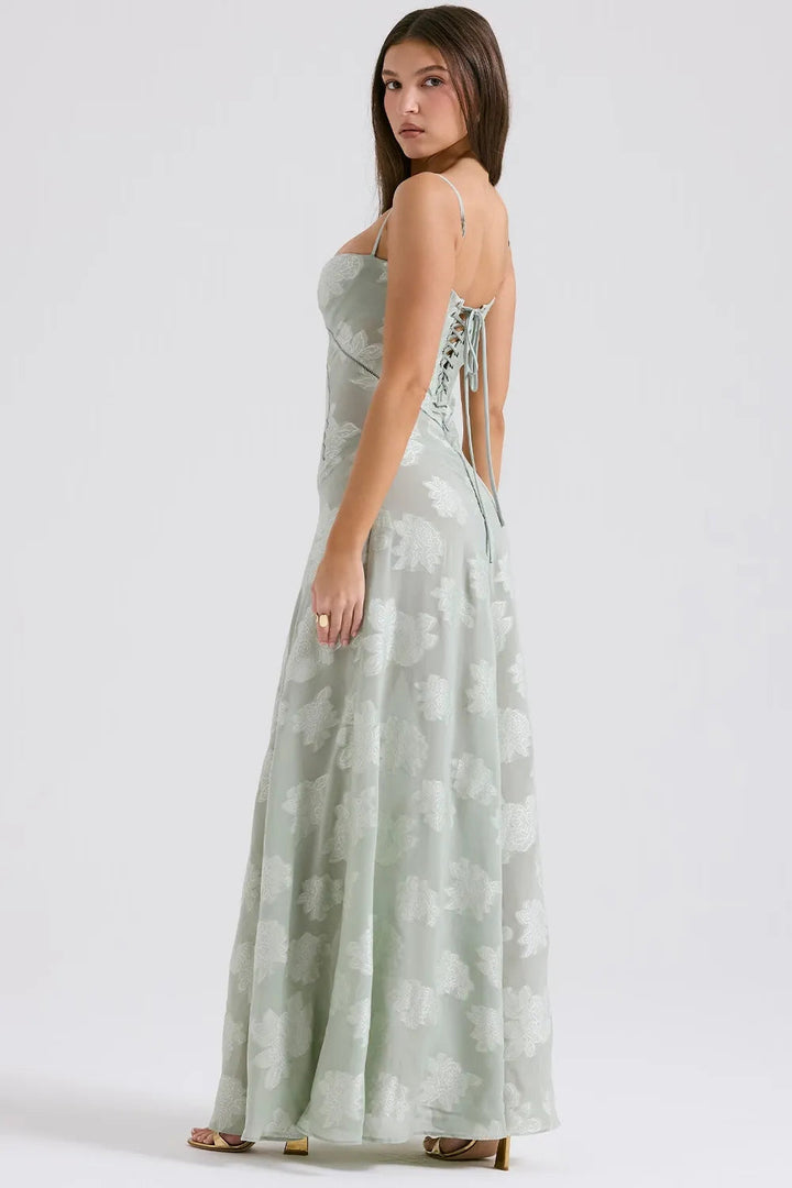 Women’s Dress with Spaghetti Straps and Lace-Up Back