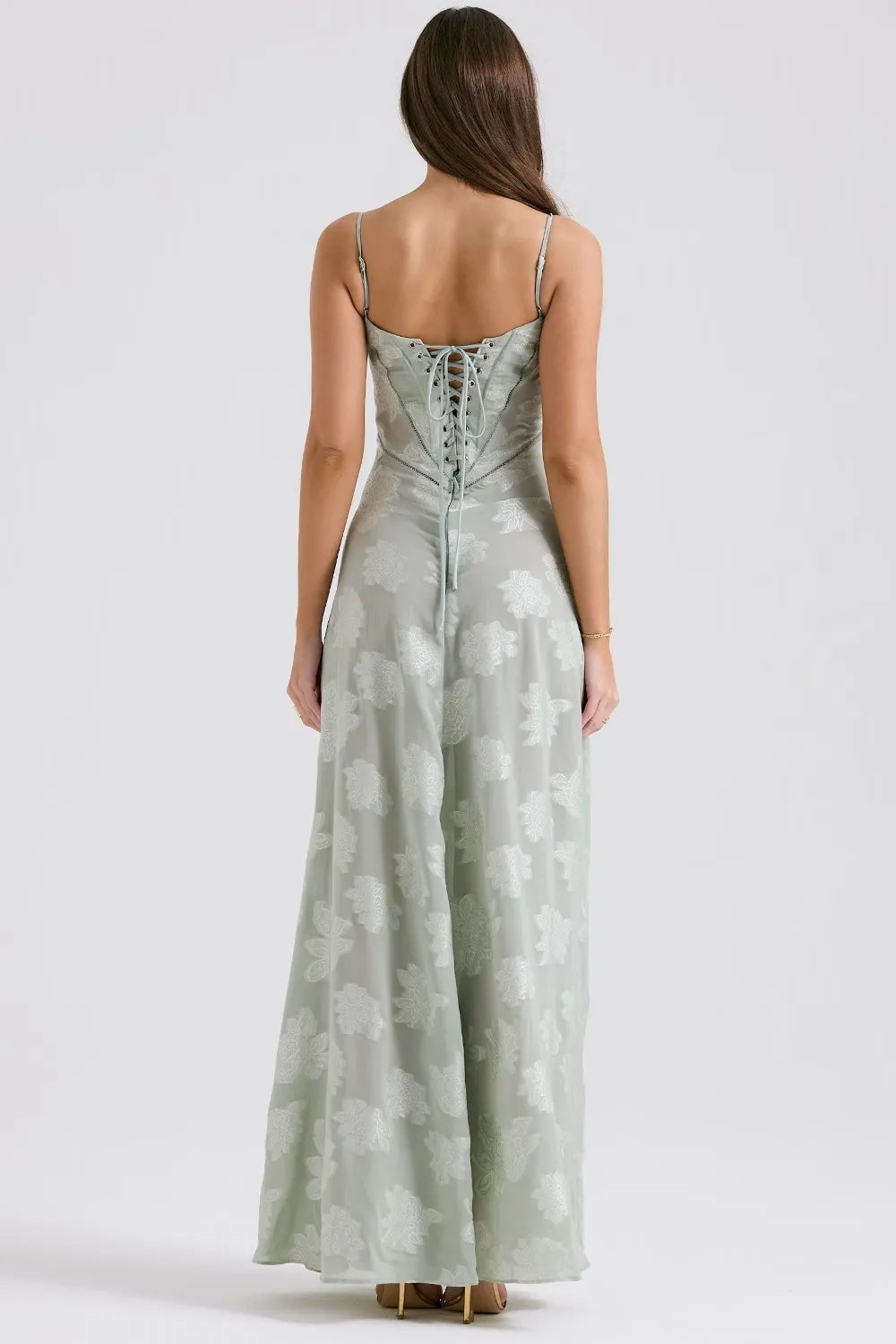 Women’s Dress with Spaghetti Straps and Lace-Up Back