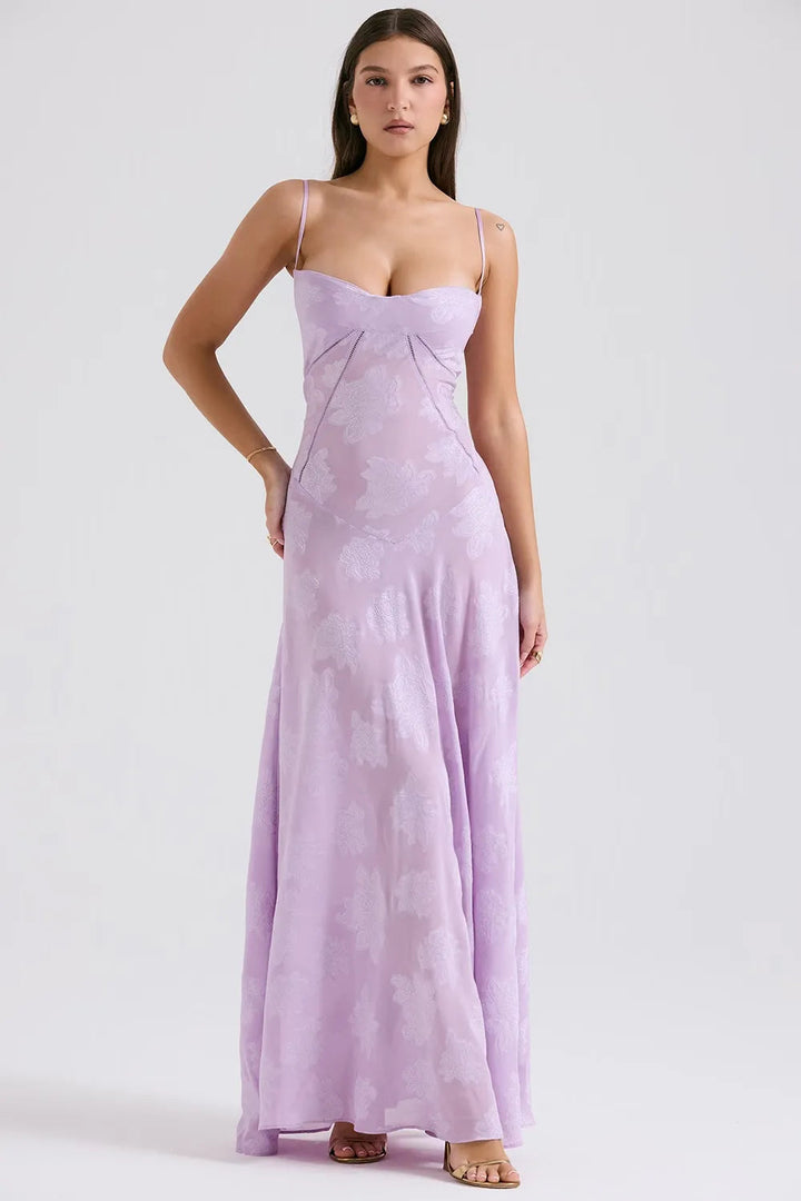 Women’s Dress with Spaghetti Straps and Lace-Up Back