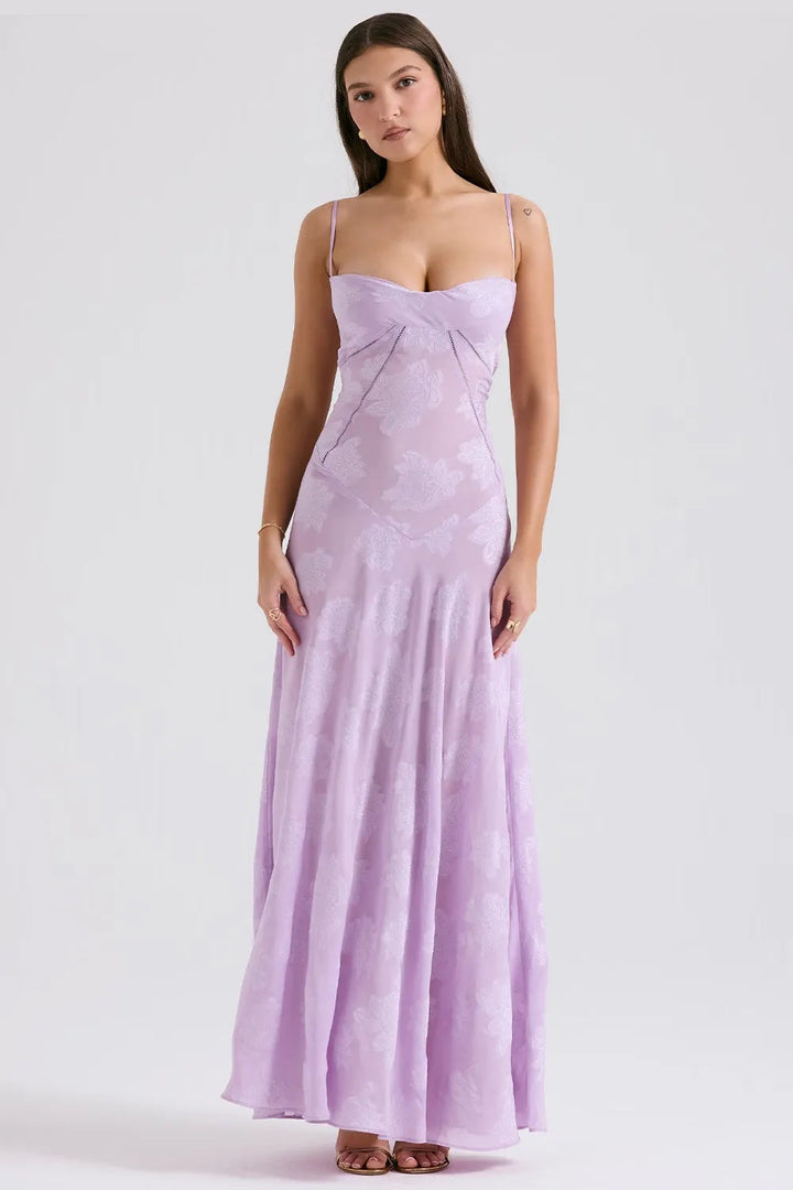 Women’s Dress with Spaghetti Straps and Lace-Up Back