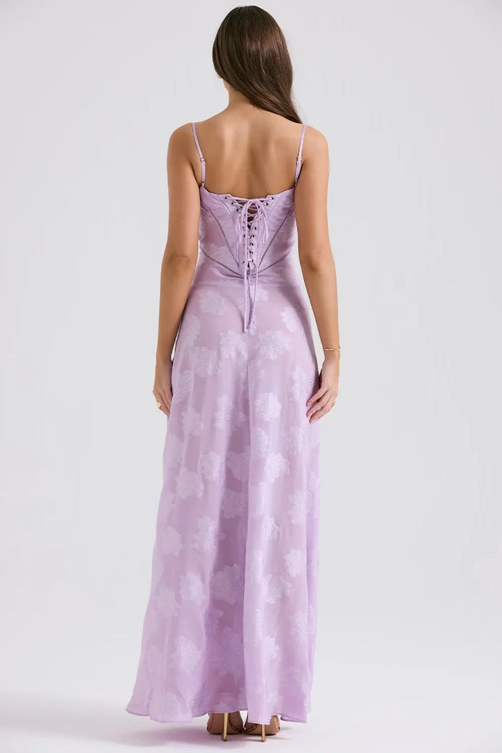 Women’s Dress with Spaghetti Straps and Lace-Up Back