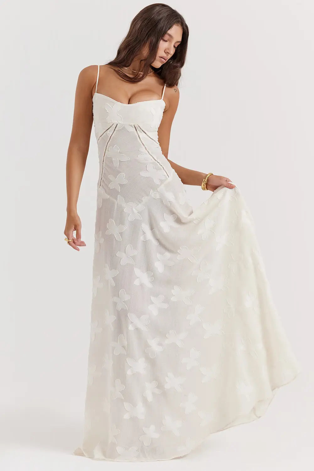 Women’s Dress with Spaghetti Straps and Lace-Up Back