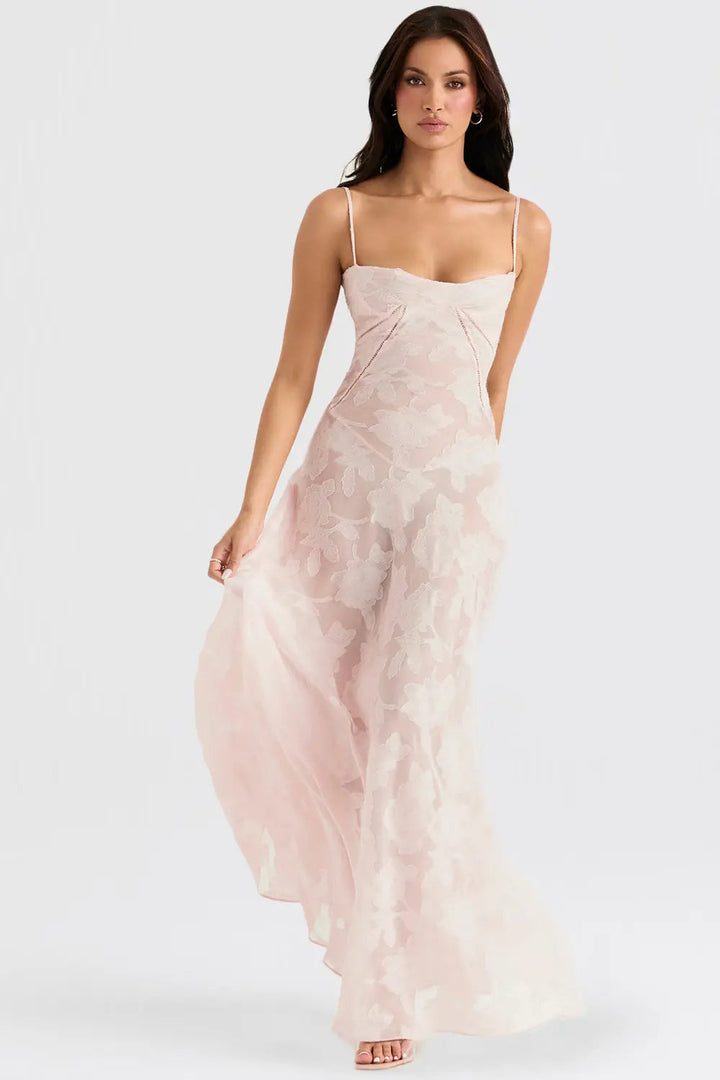 Women’s Dress with Spaghetti Straps and Lace-Up Back