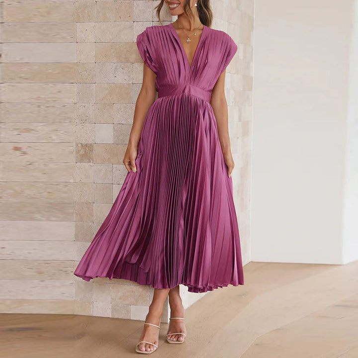 Women’s Dress with V-Neck and Sleeveless Design