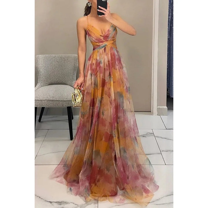 Women’s Dress with V-Neckline and Side Cutouts