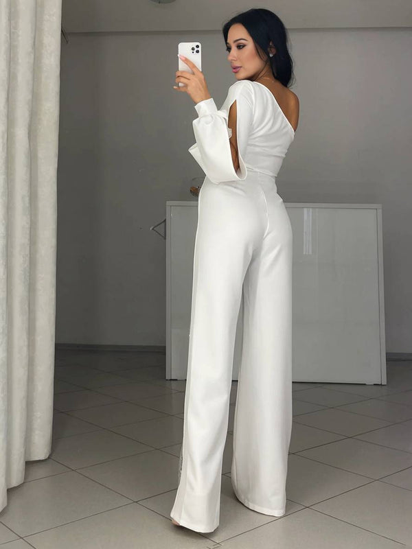 Women’s Jumpsuit with One-Shoulder Neckline