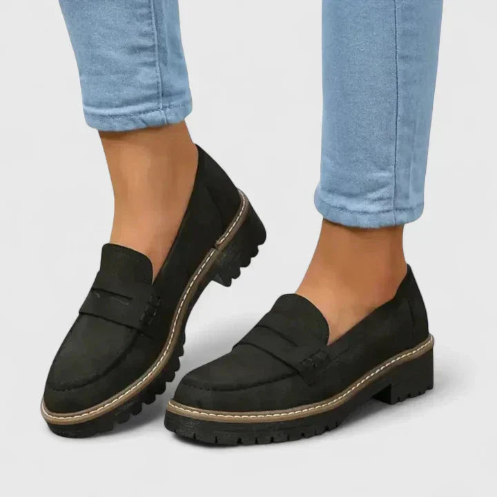 Women’s Loafers with Slip‑On Design and Lug Sole