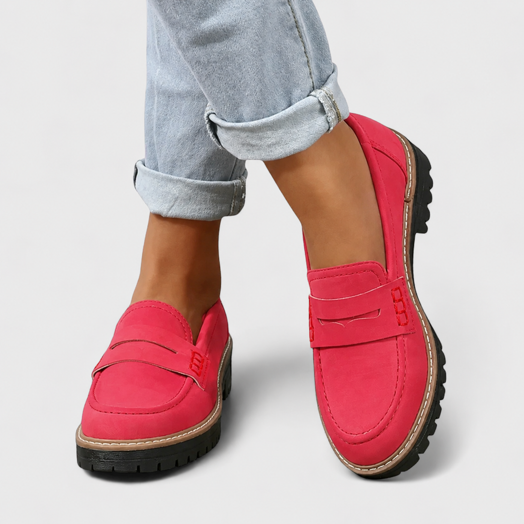 Women’s Loafers with Slip‑On Design and Lug Sole
