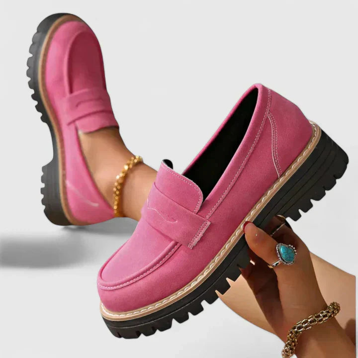 Women’s Loafers with Slip‑On Design and Lug Sole