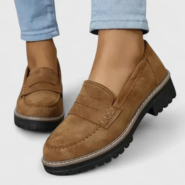 Women’s Loafers with Slip‑On Design and Lug Sole