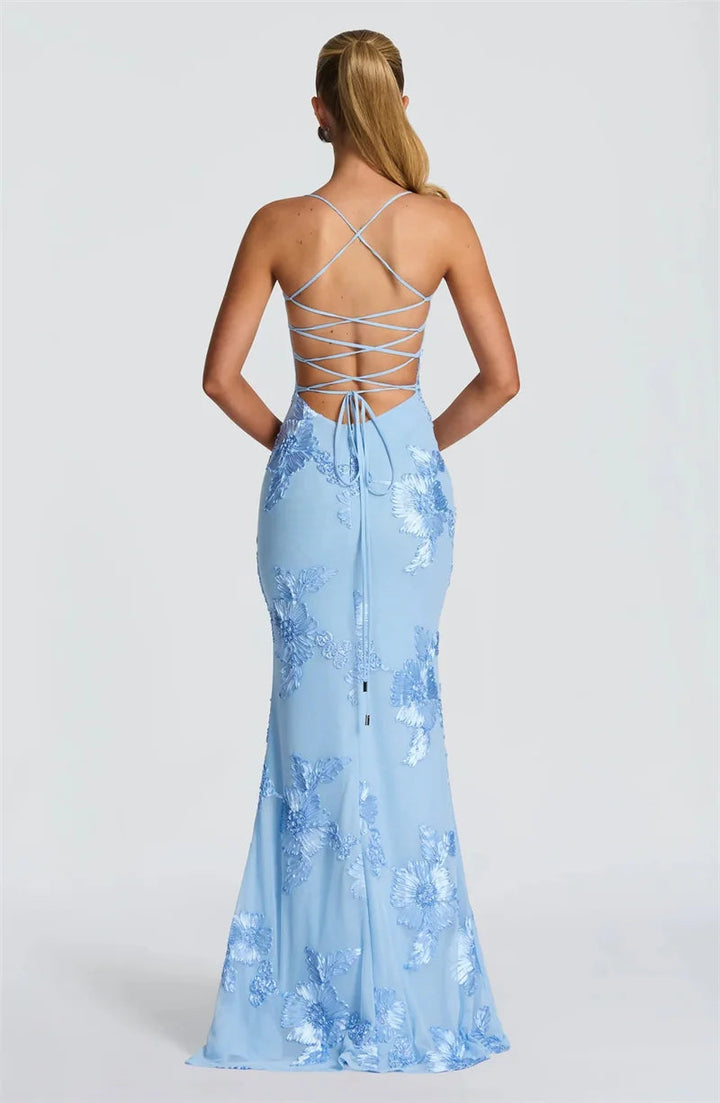 Women’s Maxi Dress with Corset Bodice and Spaghetti Straps