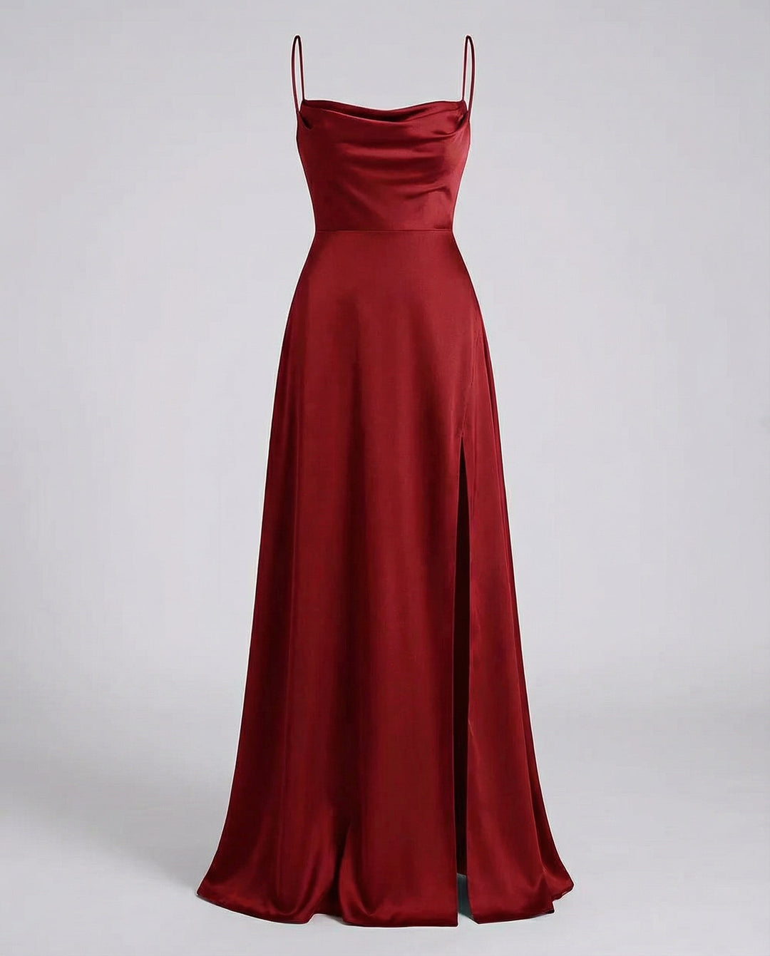 Women’s Maxi Dress with Cowl Neckline and Lace-Up Back