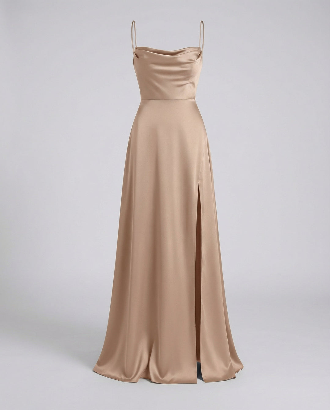 Women’s Maxi Dress with Cowl Neckline and Lace-Up Back