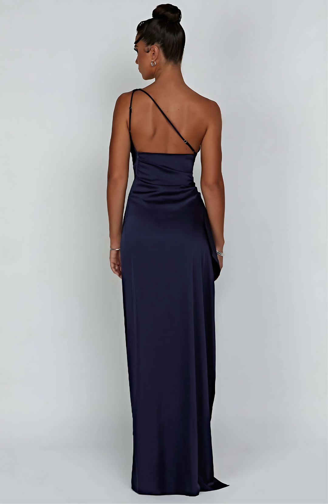 Women’s Maxi Dress with One-Shoulder Neckline and Side Slit