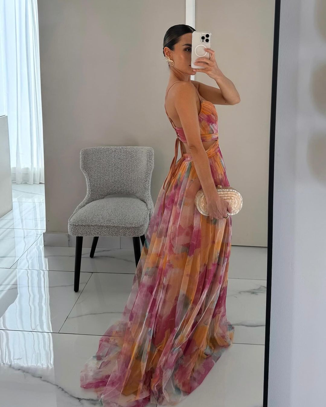 Women’s Maxi Dress with Spaghetti Straps and Deep V-Neck
