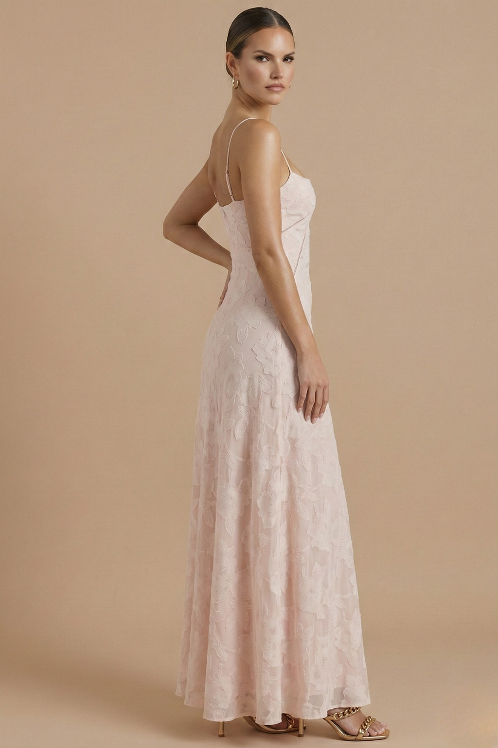 Women’s Maxi Dress with Spaghetti Straps and Fitted Bodice