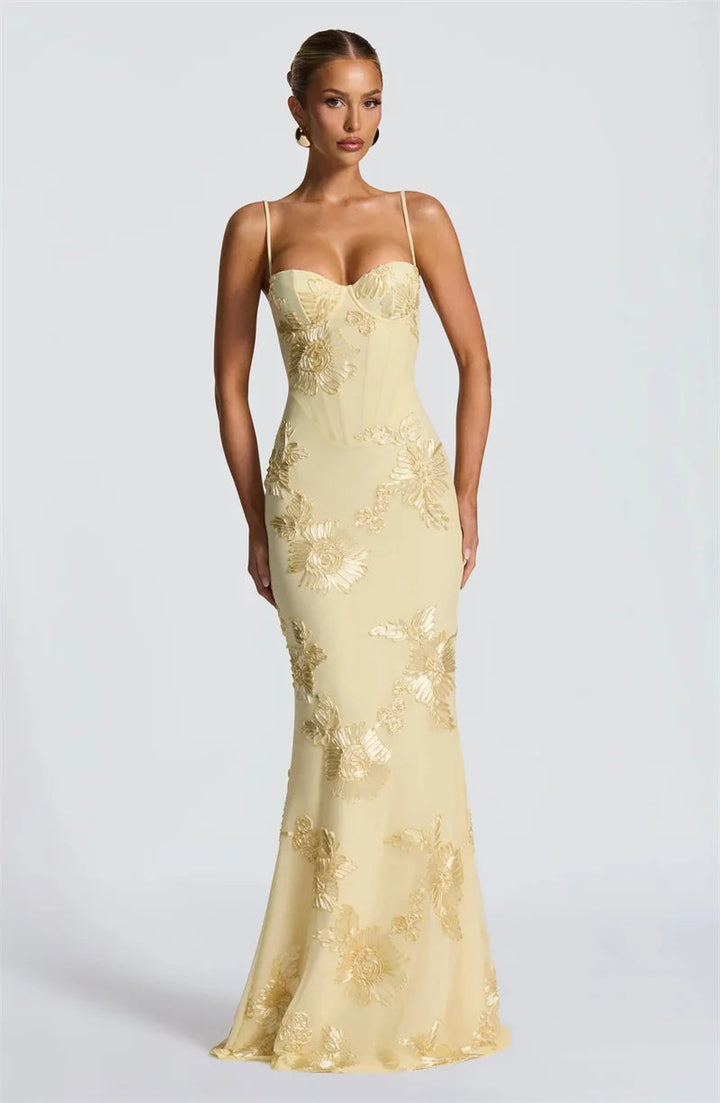 Women’s Maxi Dress with Spaghetti Straps and Floral
