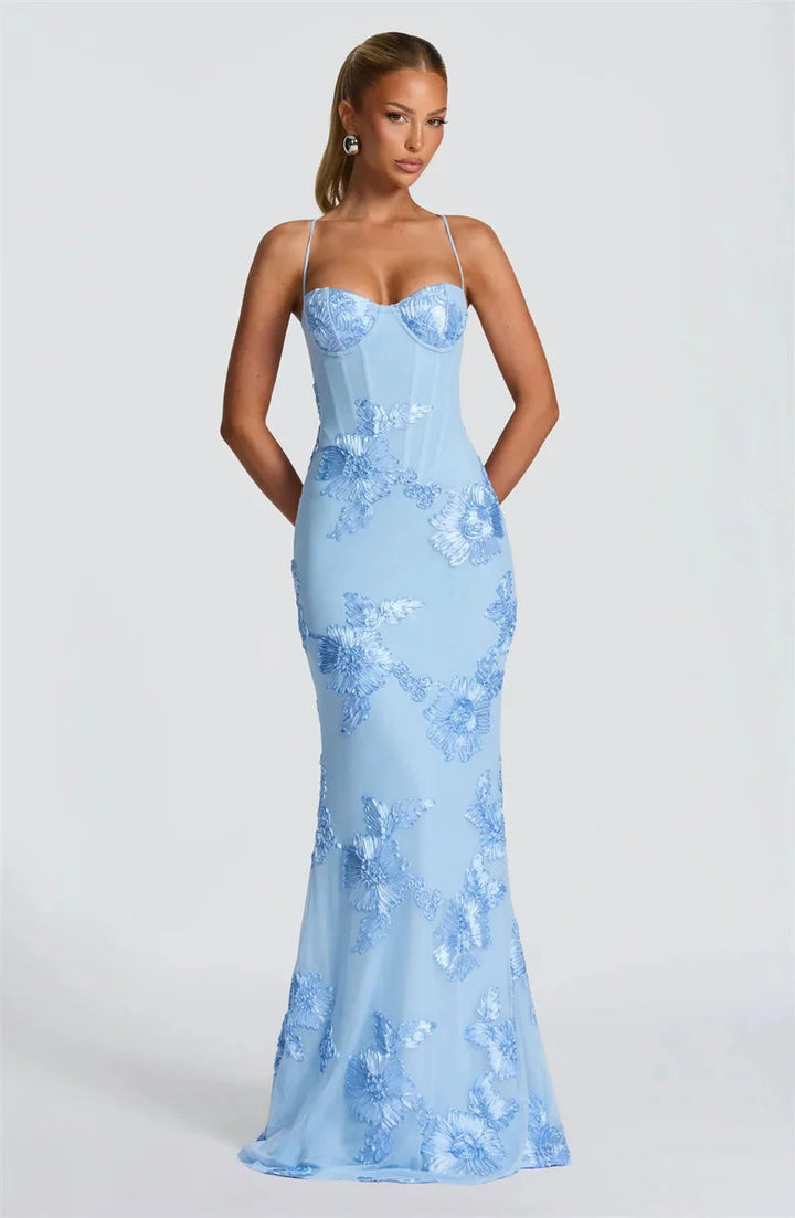 Women’s Maxi Dress with Spaghetti Straps and Floral