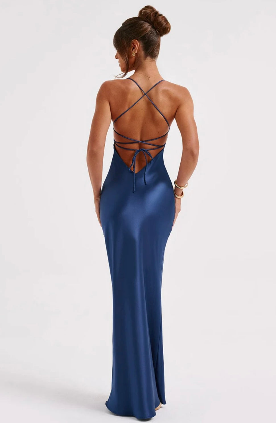 Women’s Maxi Dress with Spaghetti Straps and Panel Seams
