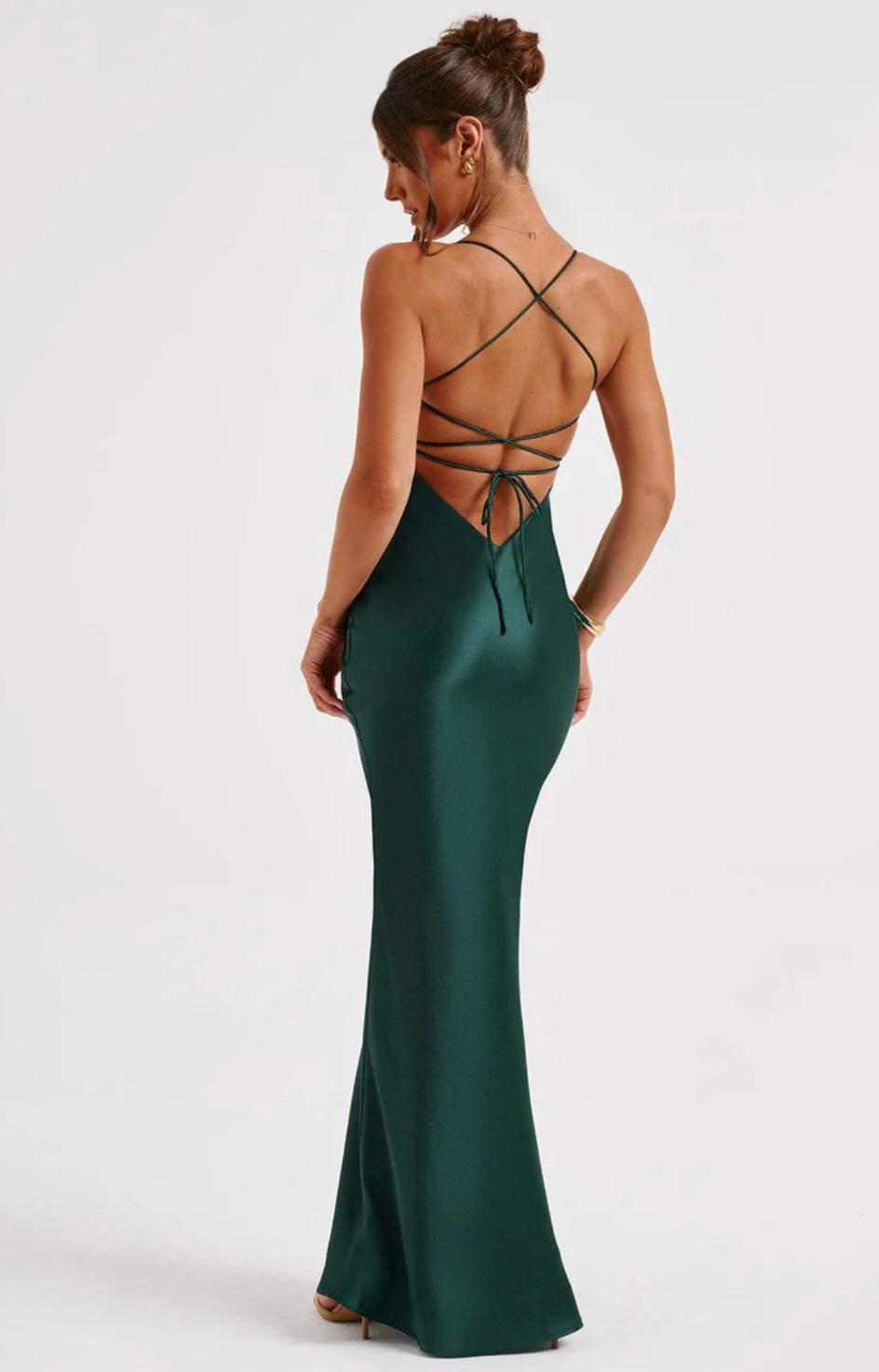 Women’s Maxi Dress with Spaghetti Straps and Panel Seams