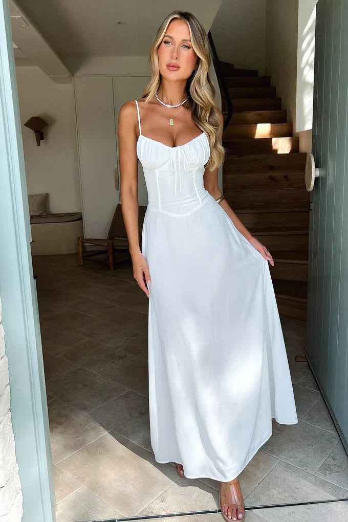 Women’s Maxi Dress with Spaghetti Straps and Tie Bow