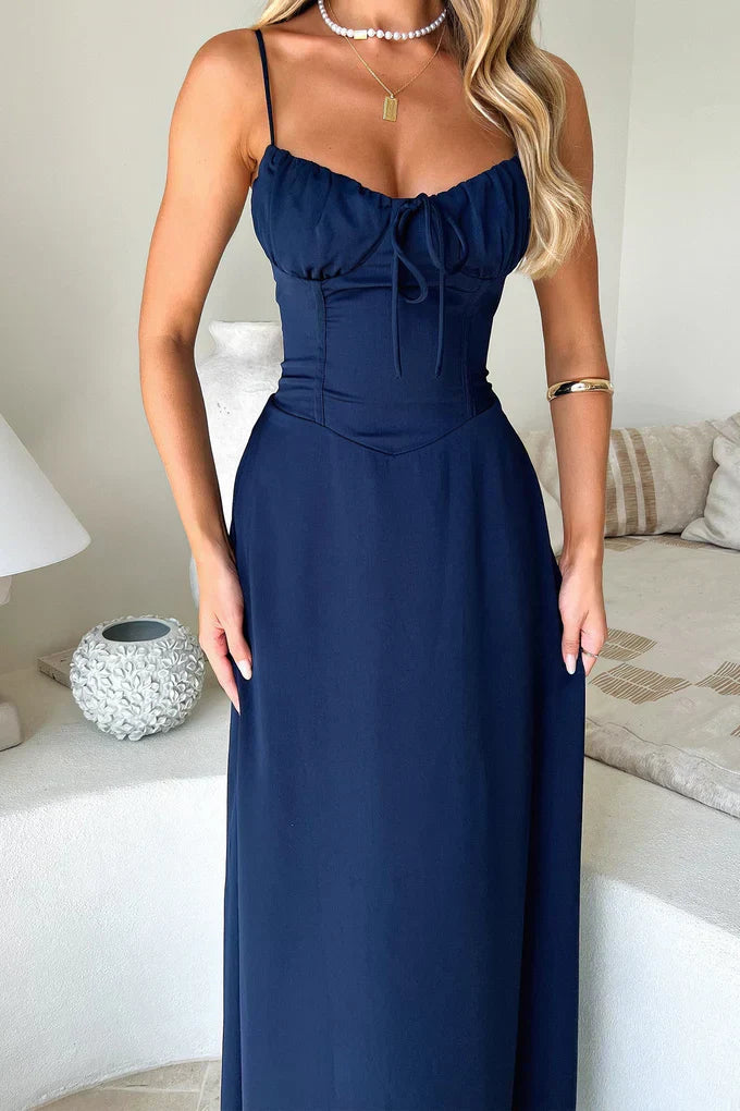 Women’s Maxi Dress with Spaghetti Straps and Tie Bow