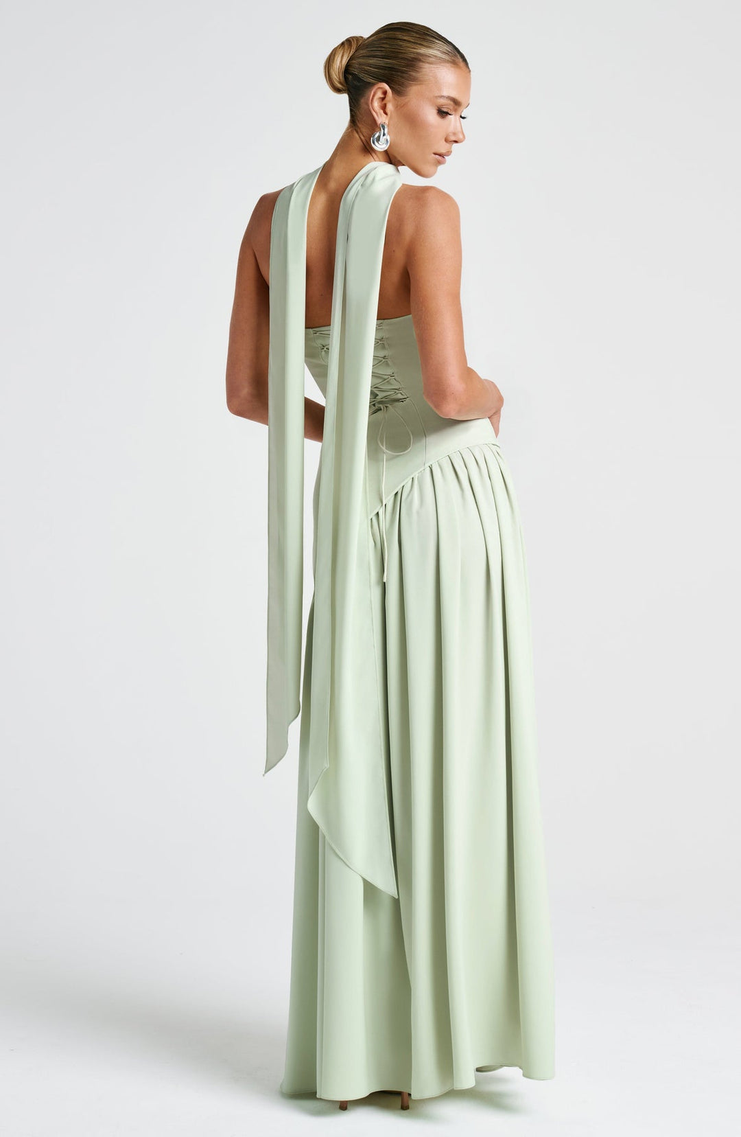 Women’s Maxi Dress with Strapless Neckline and Front Leg Slit