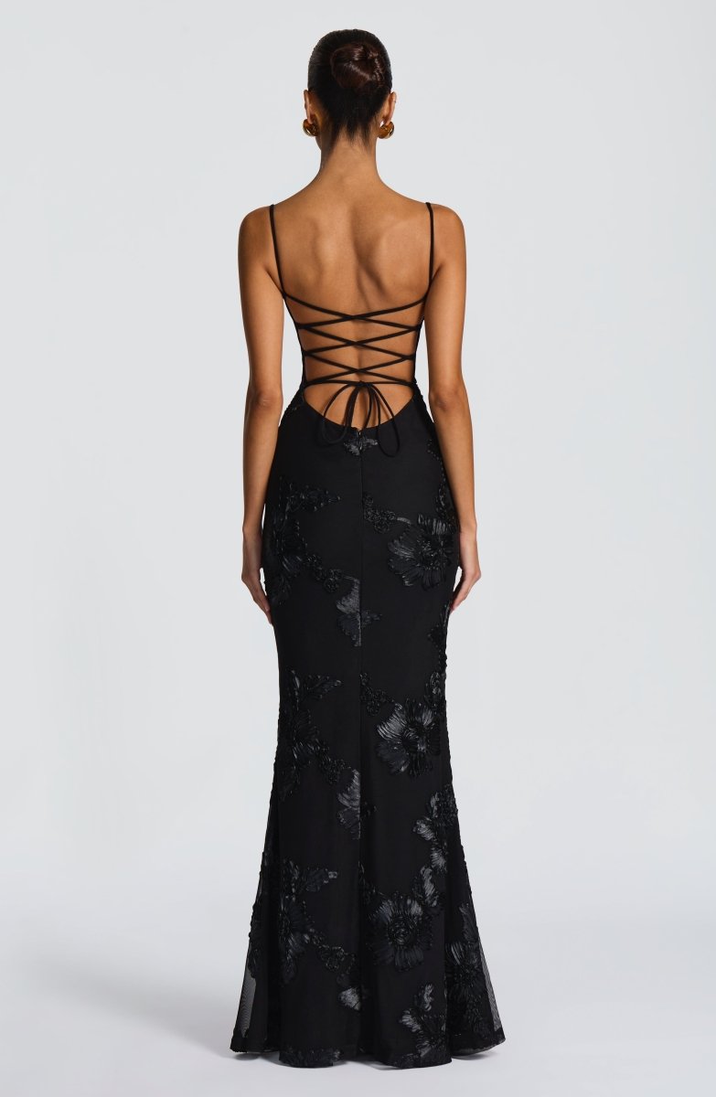 Women’s Maxi Dress with Sweetheart Neckline and Back Lacing