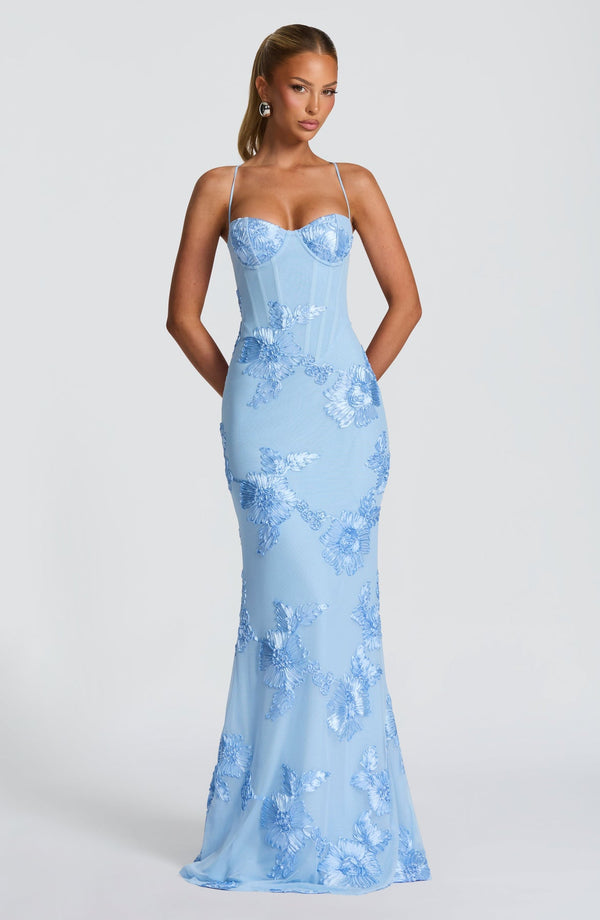 Women’s Maxi Dress with Sweetheart Neckline and Back Lacing