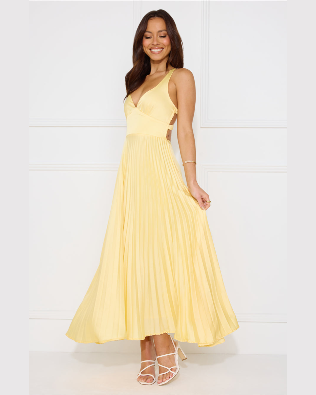 Women’s Maxi Dress with V-Neck and Crossed Back Straps