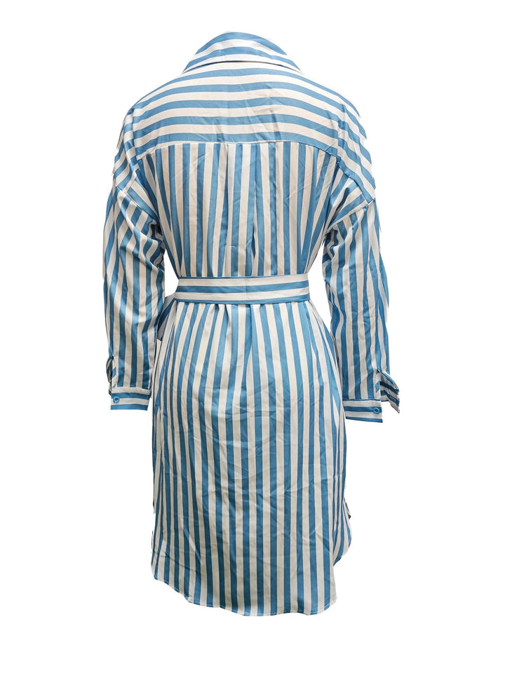 Women’s Midi Shirt Dress with Front Button Closure