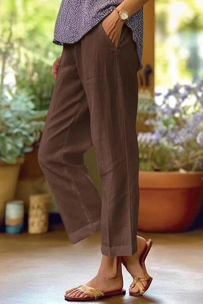 Women’s Pants with Straight-Leg Fit and Side Pockets