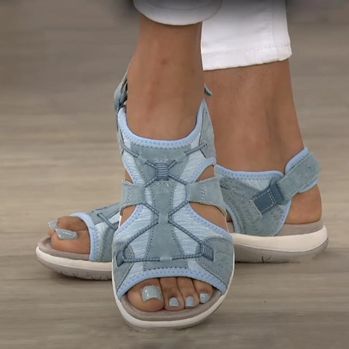 Women’s Sandals with Open Toe and Hook-and-Loop Strap