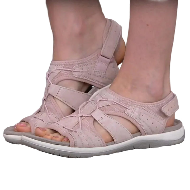 Women’s Sandals with Open Toe and Hook-and-Loop Strap