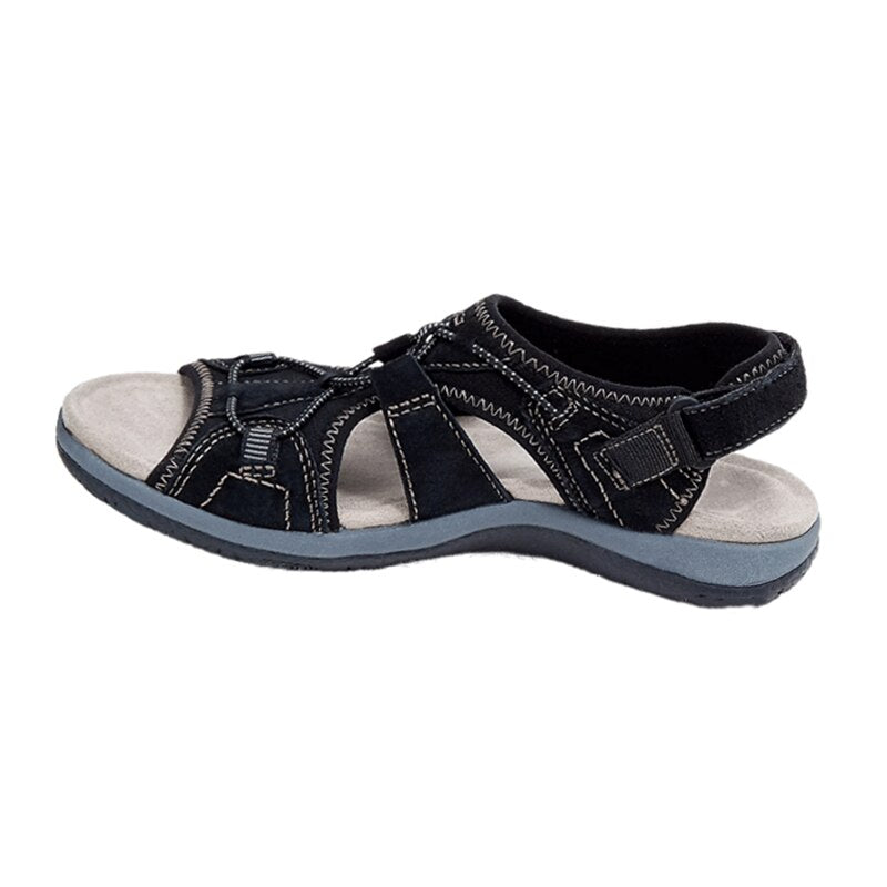 Women’s Sandals with Open Toe and Hook-and-Loop Strap