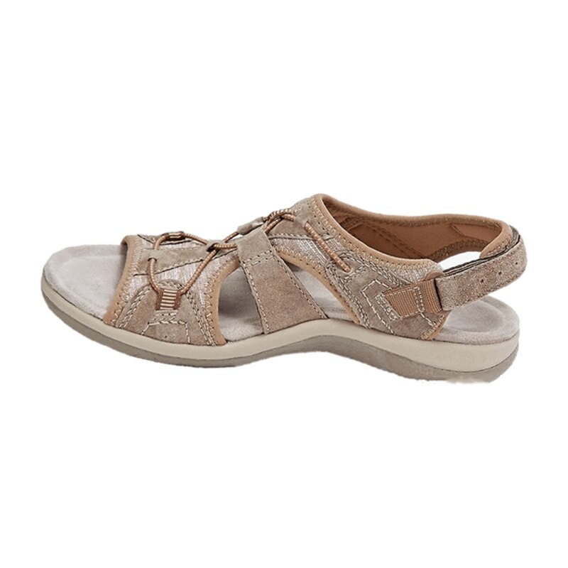 Women’s Sandals with Open Toe and Hook-and-Loop Strap