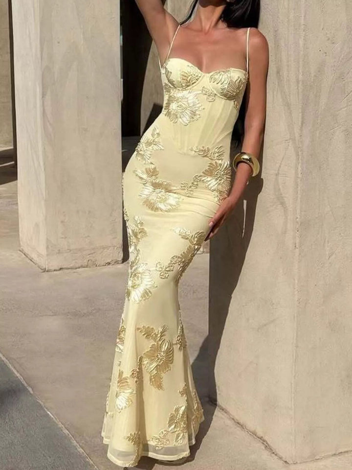 Women’s Sheath Long Prom Dress with Spaghetti Straps