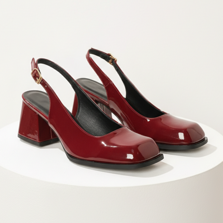 Women’s Slingback Block Heels with Square Toe