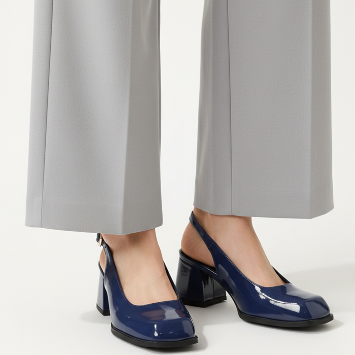 Women’s Slingback Block Heels with Square Toe