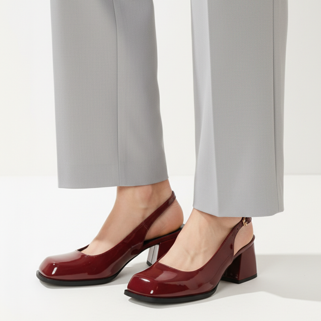 Women’s Slingback Block Heels with Square Toe