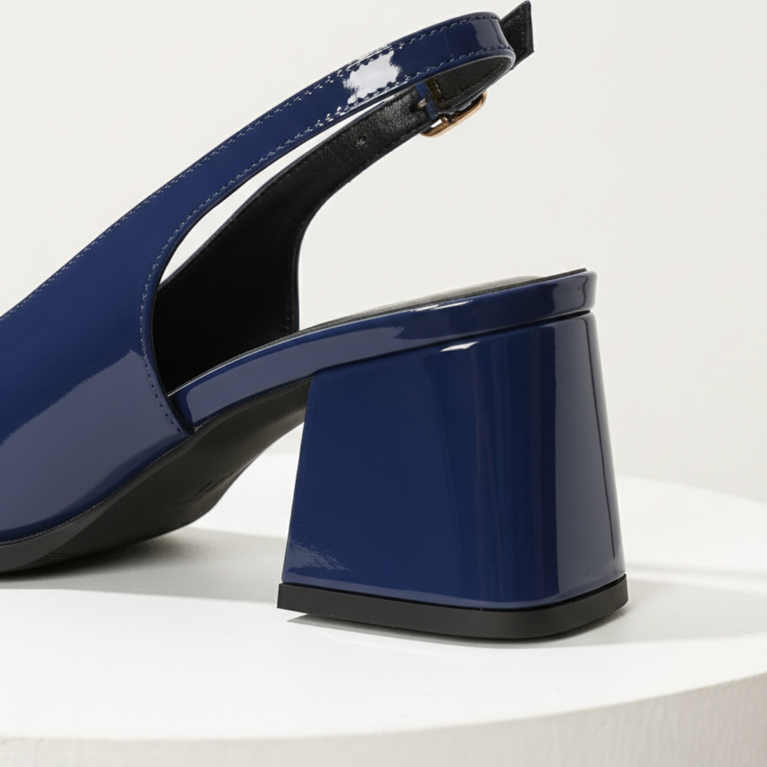 Women’s Slingback Block Heels with Square Toe