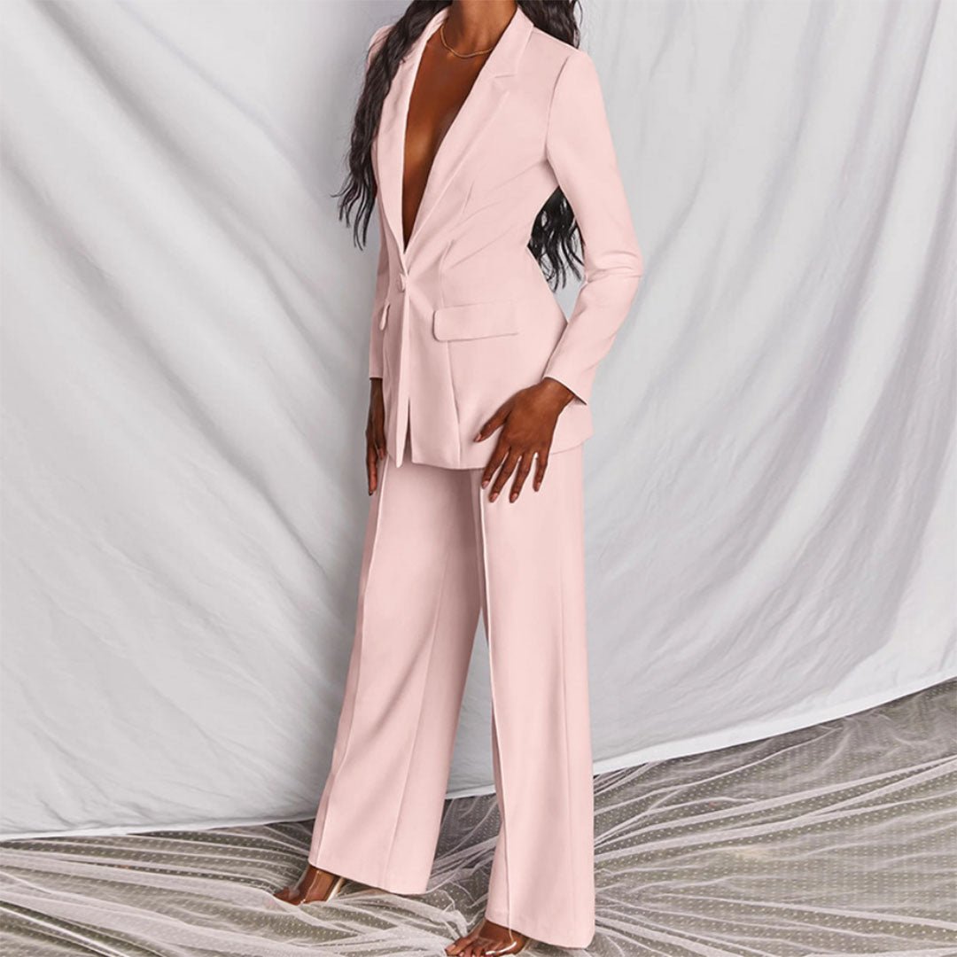 Women’s Suit with Lapel Blazer and Full-Length Pants