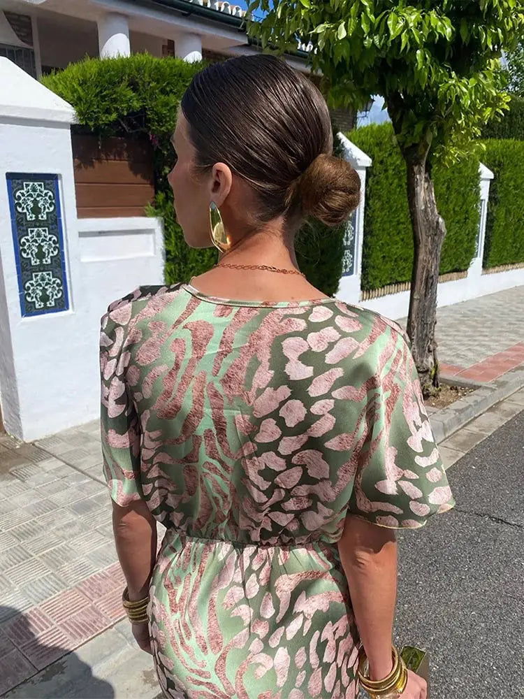 Women’s Summer Midi Dress with Twisted Front