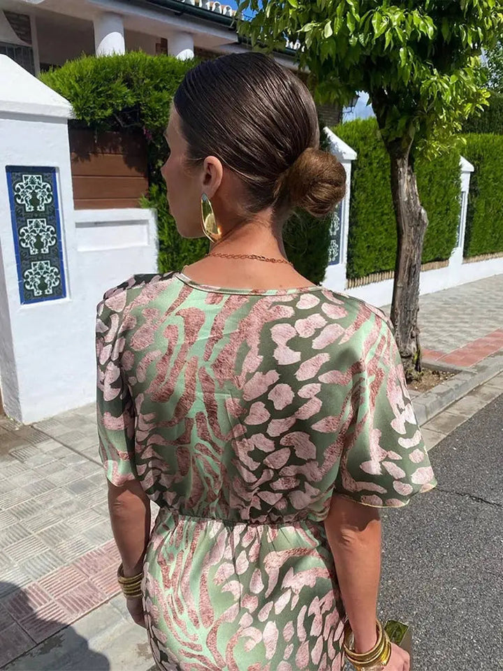 Women’s Summer Midi Dress with Twisted Front