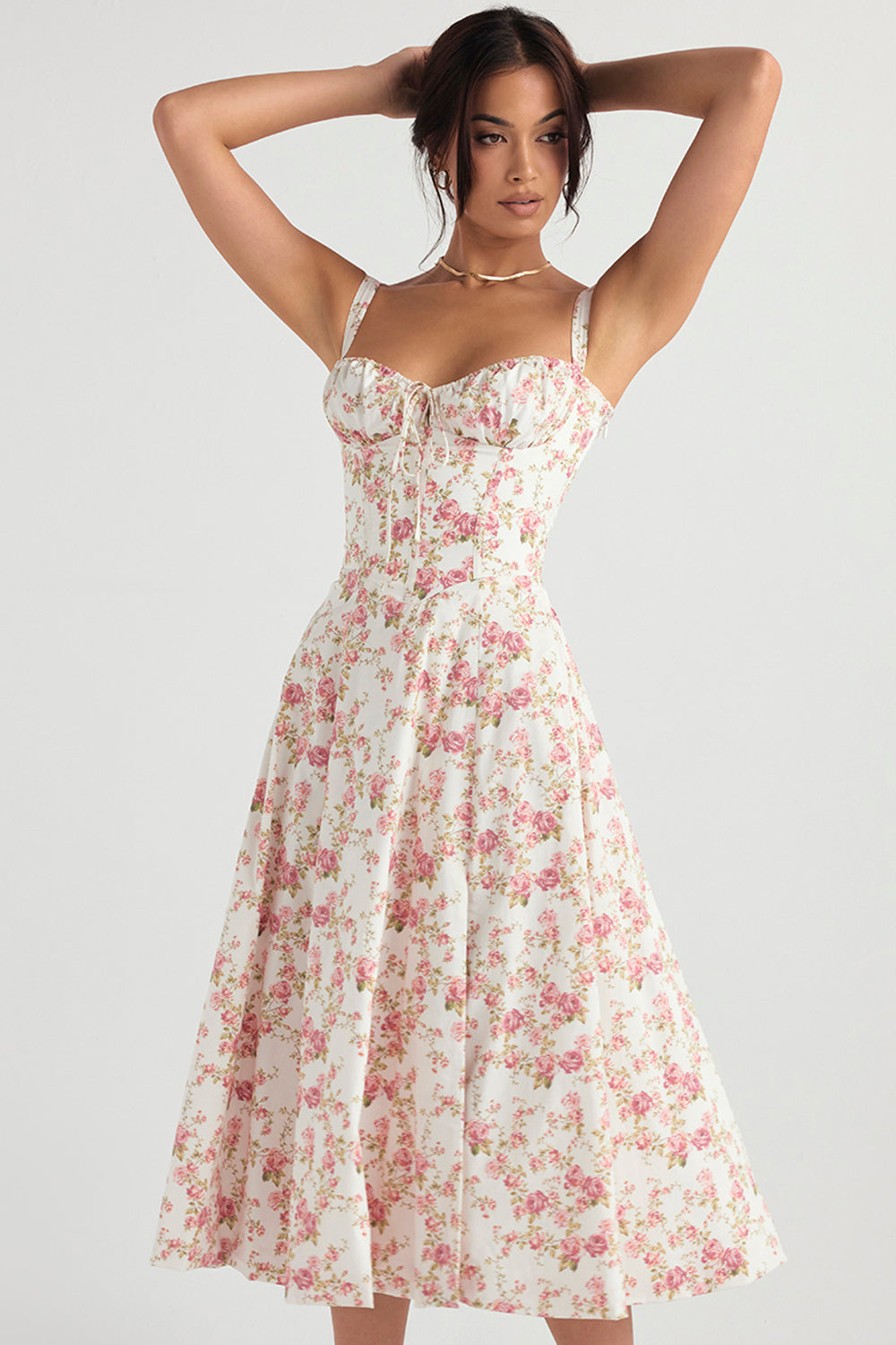 Women’s Bustier Dress with Shoulder Straps and Side Zipper